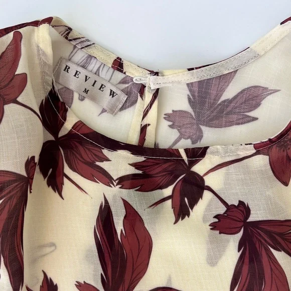 Review Moda Creme Floral Print Blouse by Review (Size M) - Picture 9 of 14